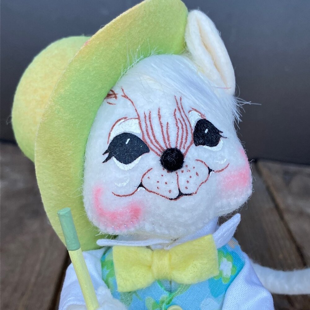 Annalee Dapper Spring Boy White Mouse Plush